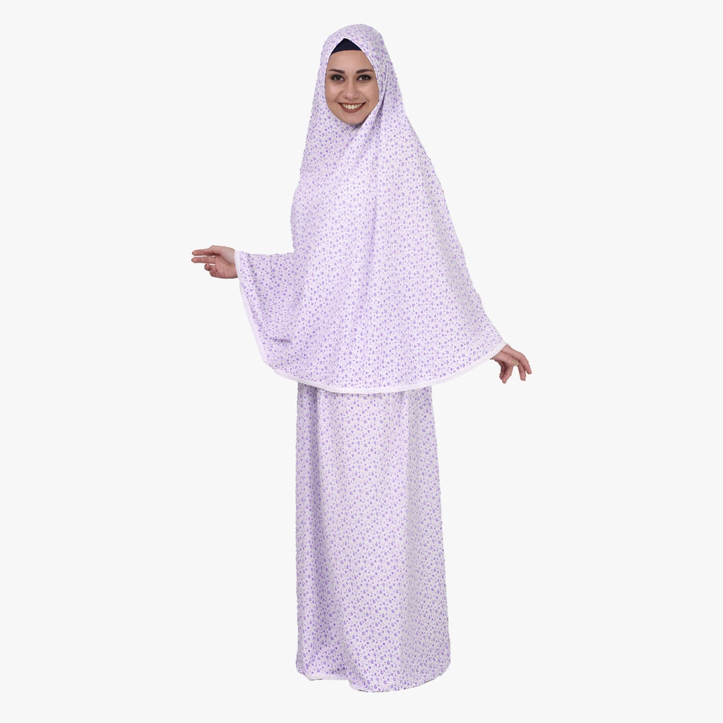 [P10061-Mor] İki Parça Pamuklu Namaz Elbisesi Kolsuz Rahat Kullanışlı Mor